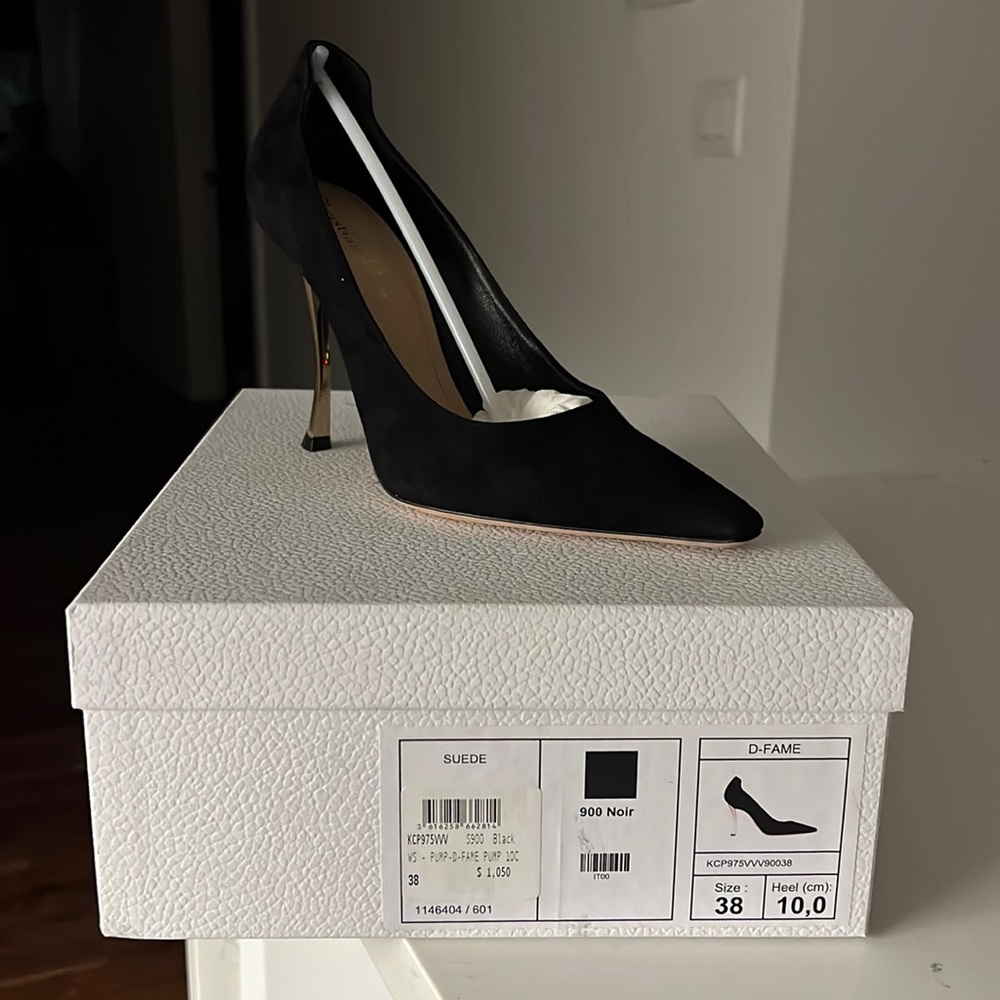 Christian Dior D Frame Pump/100mm/Black Suede Calfskin